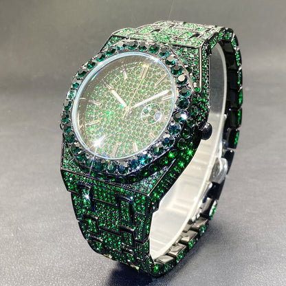 Mens Diamond Luminous Quartz Watch