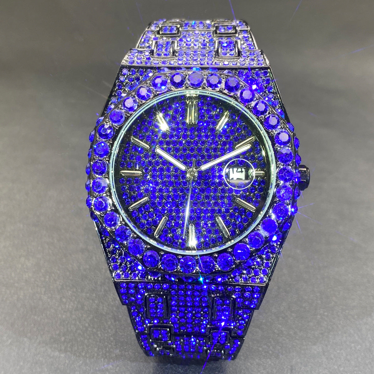 Mens Diamond Luminous Quartz Watch