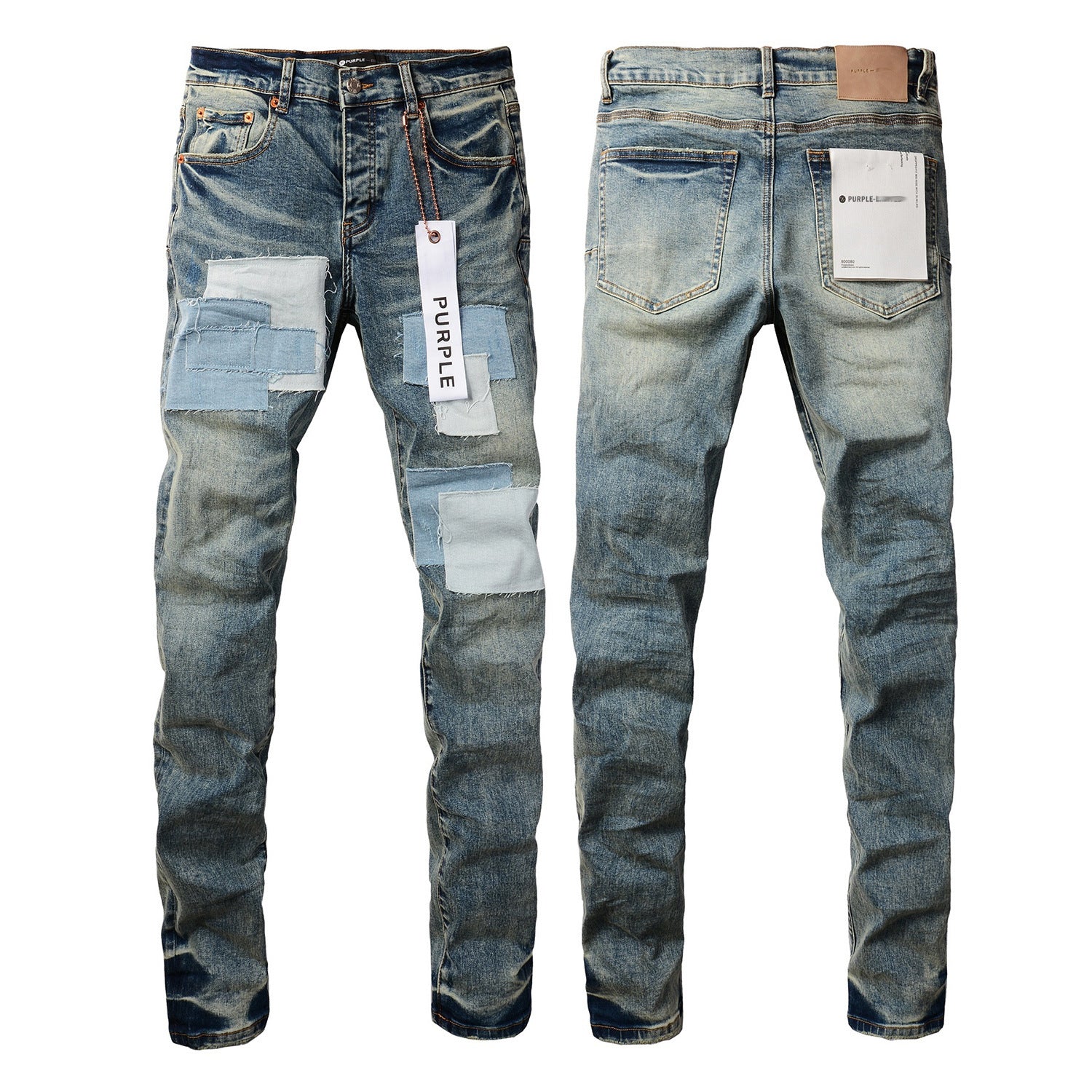 Mens Distressed Denim Jeans with Embroidery