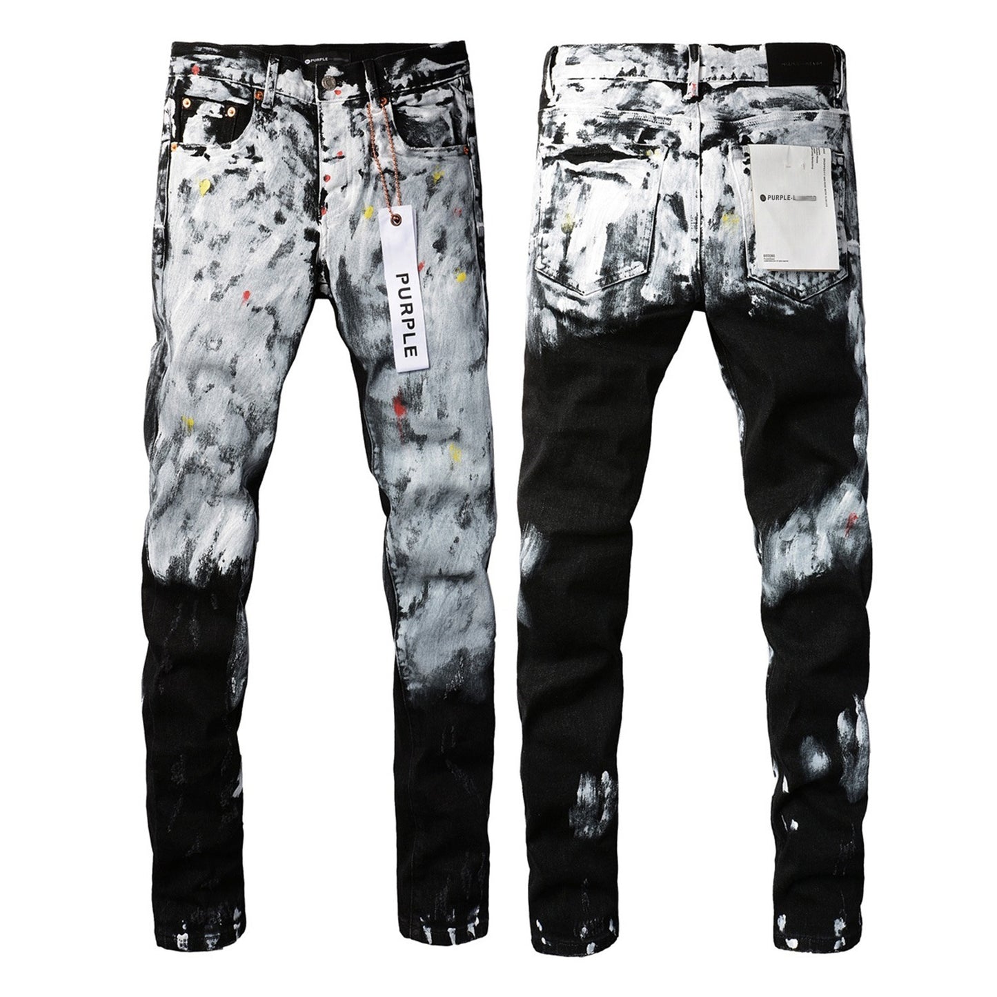 Mens Distressed Denim Jeans with Embroidery
