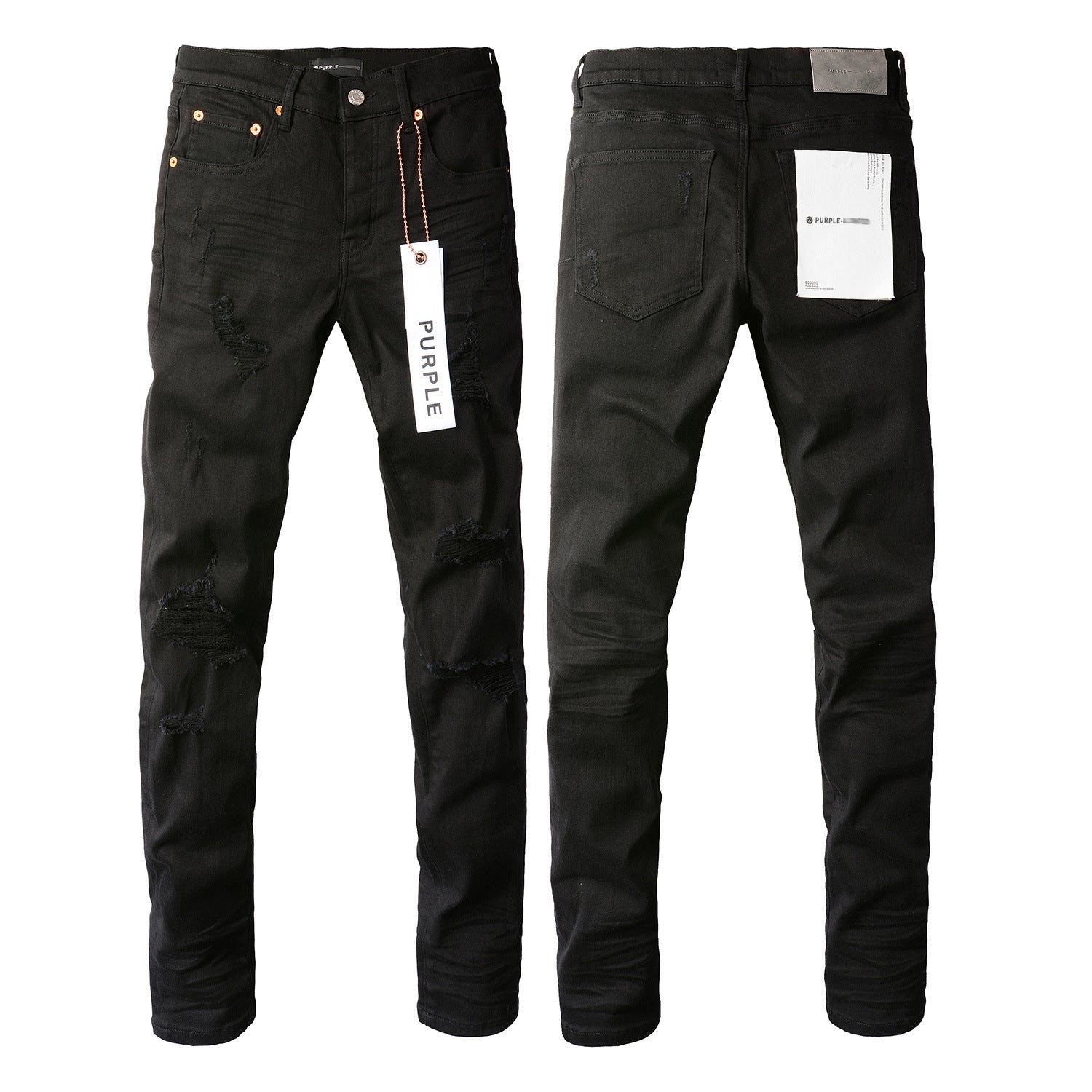 Mens Distressed Denim Jeans with Embroidery