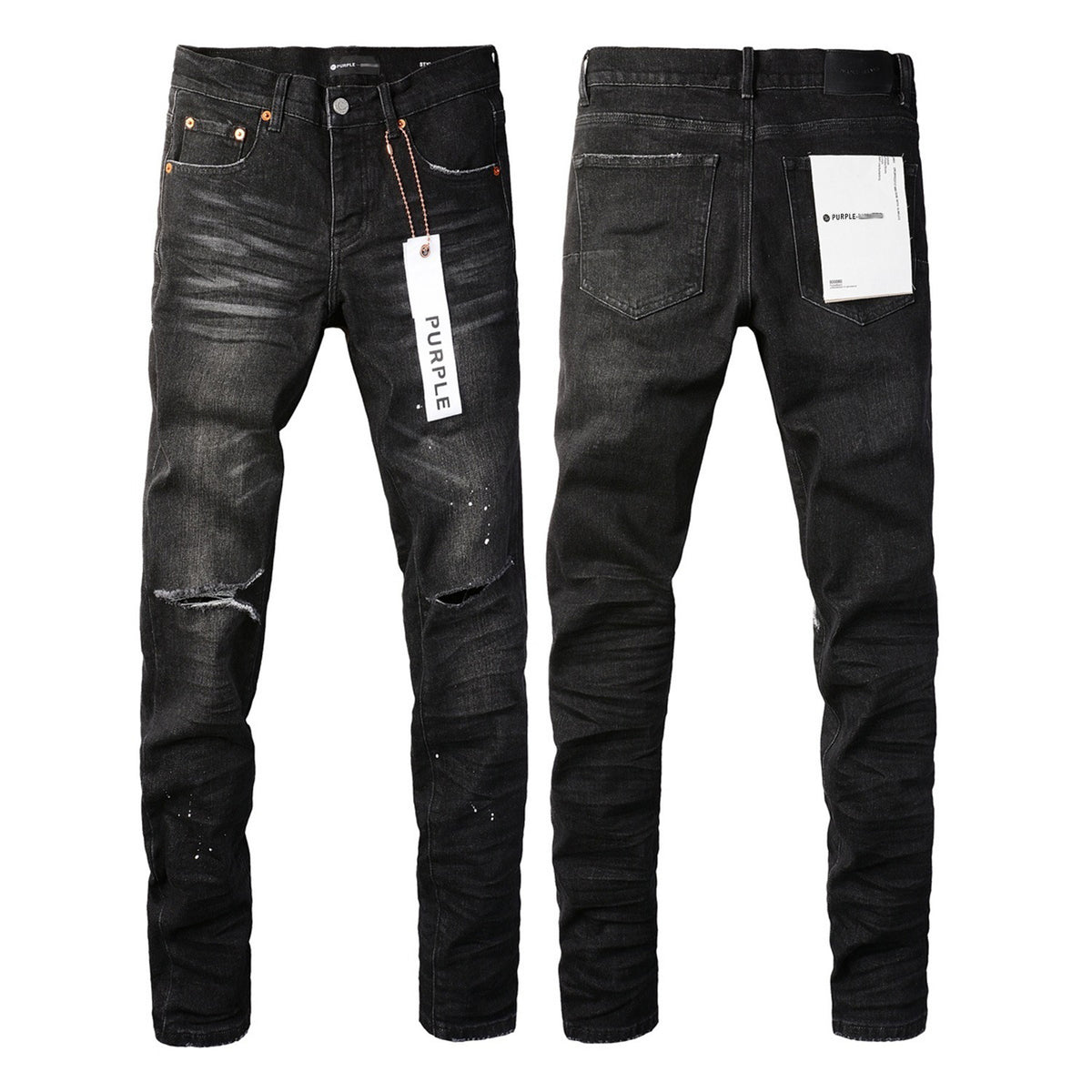 Mens Distressed Denim Jeans with Embroidery