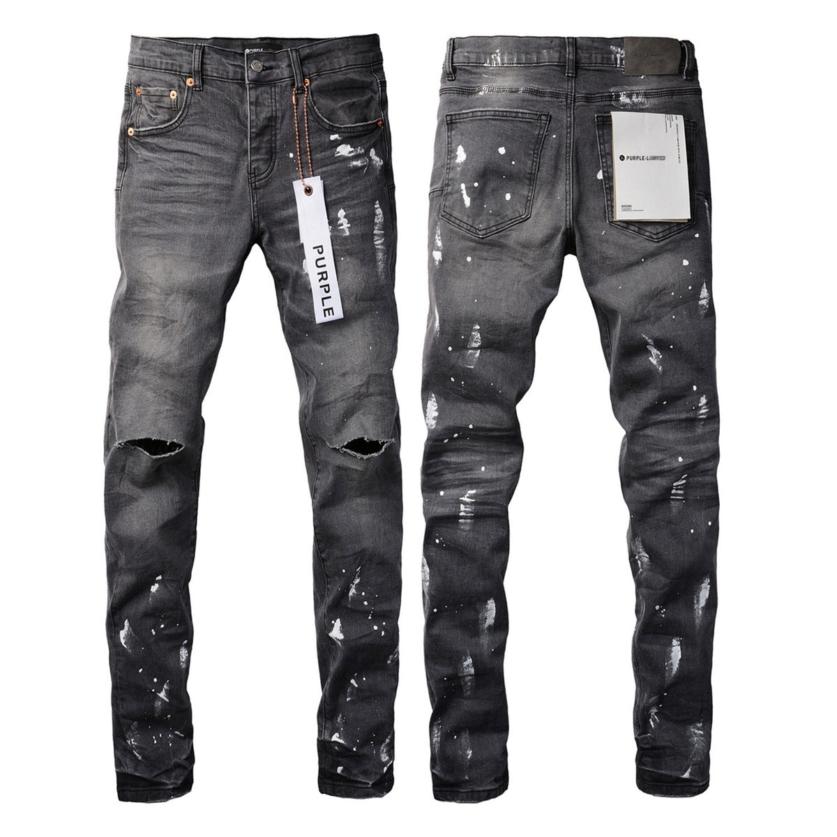 Mens Distressed Denim Jeans with Embroidery