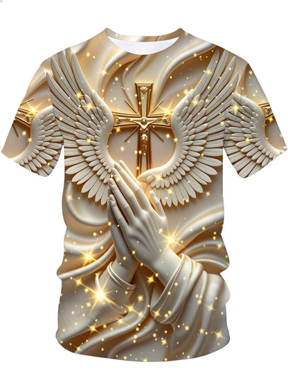 Mens Divine Wings Print T-Shirt