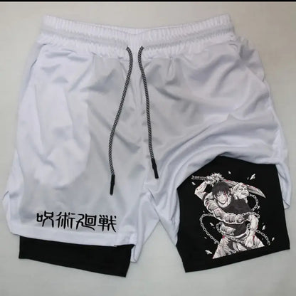 Mens Double Layer Beach Casual Shorts