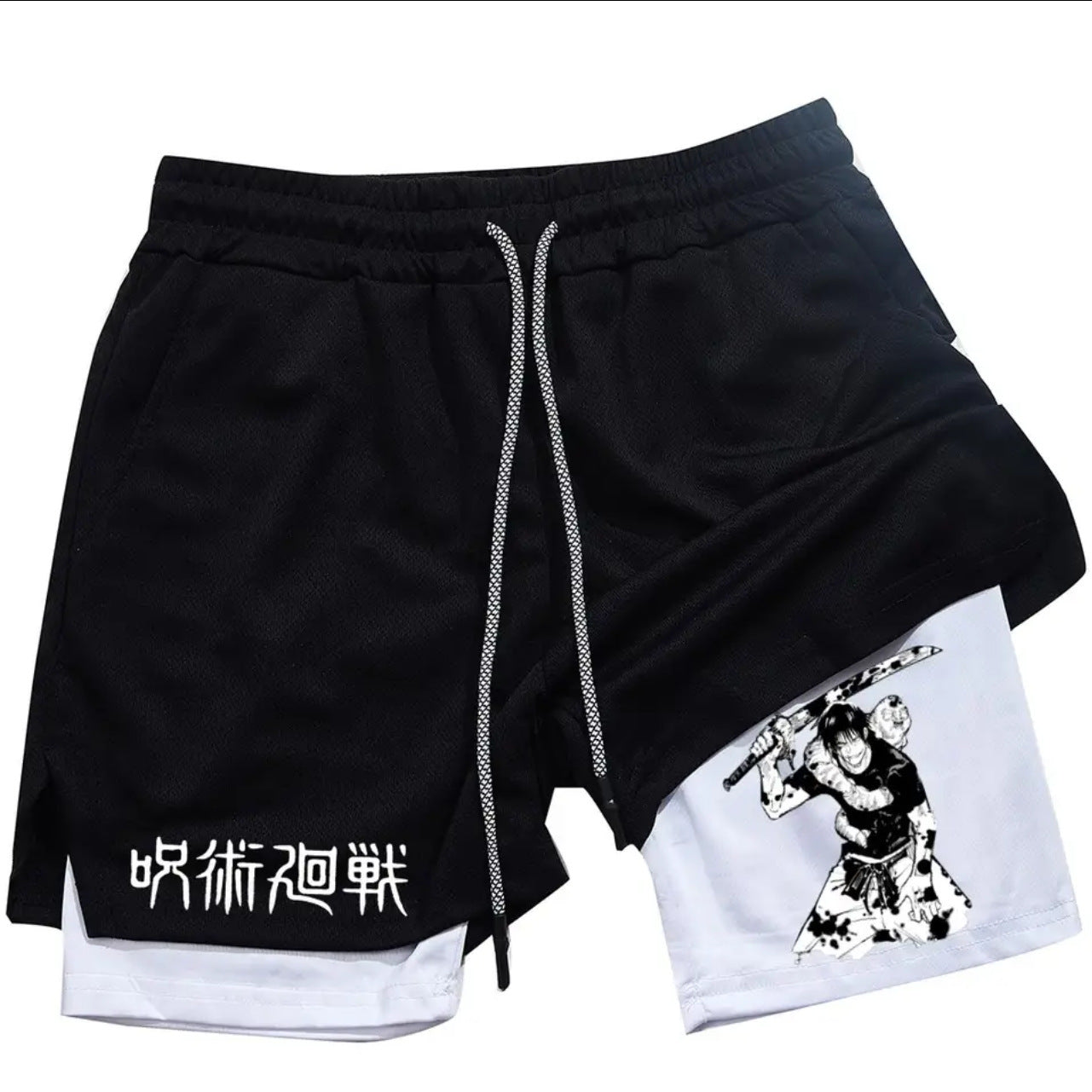 Mens Double Layer Beach Casual Shorts