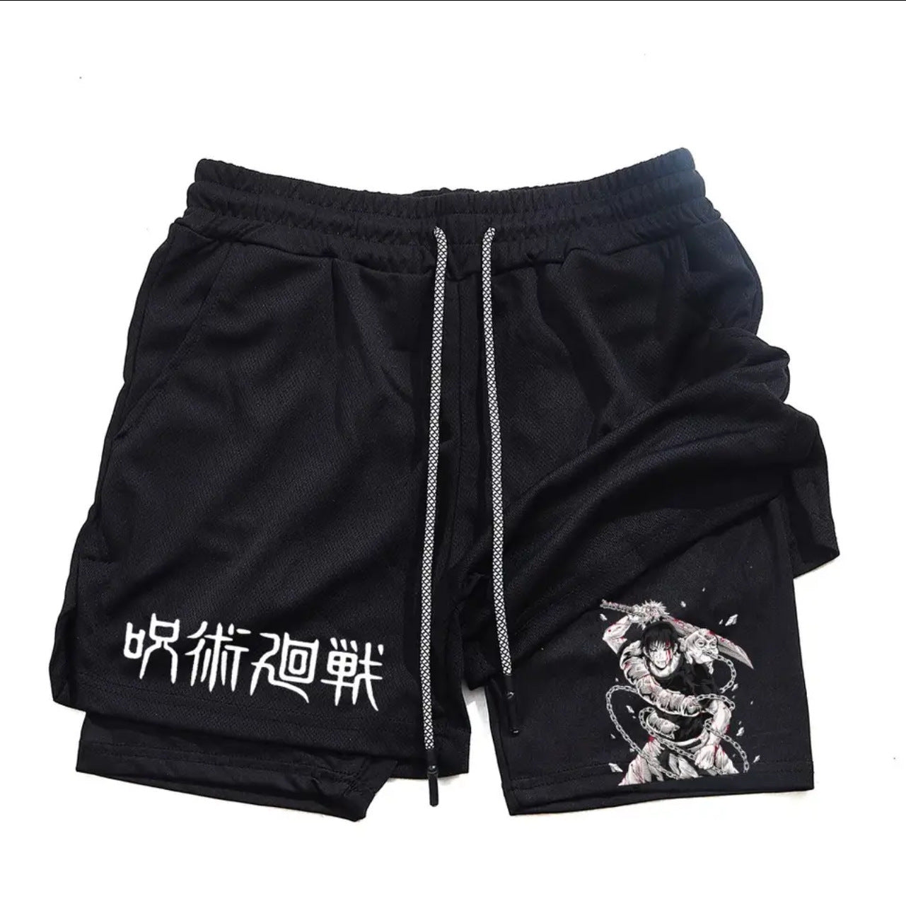 Mens Double Layer Beach Casual Shorts