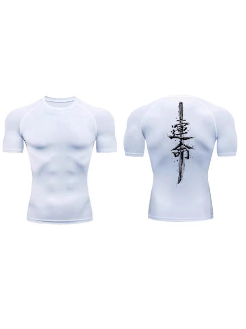Mens Dragon Print Compression Sport Shirt