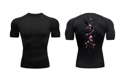Mens Dragon Print Compression Sport Shirt