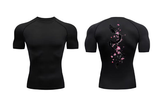 Mens Dragon Print Compression Sport Shirt