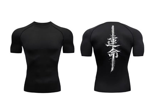 Mens Dragon Print Compression Sport Shirt