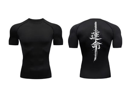 Mens Dragon Print Compression Sport Shirt