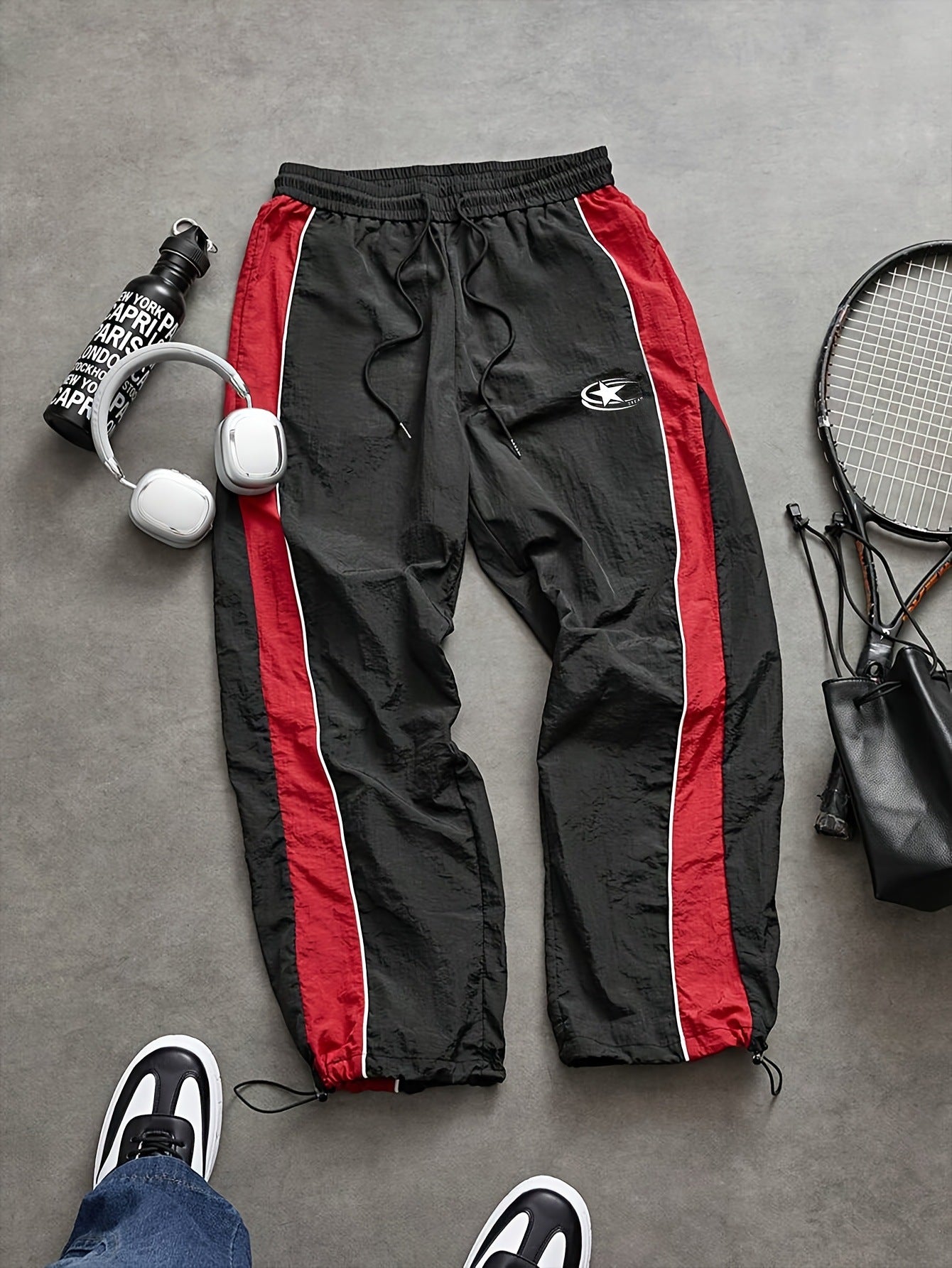 Mens Drawstring Cuff Casual Pants
