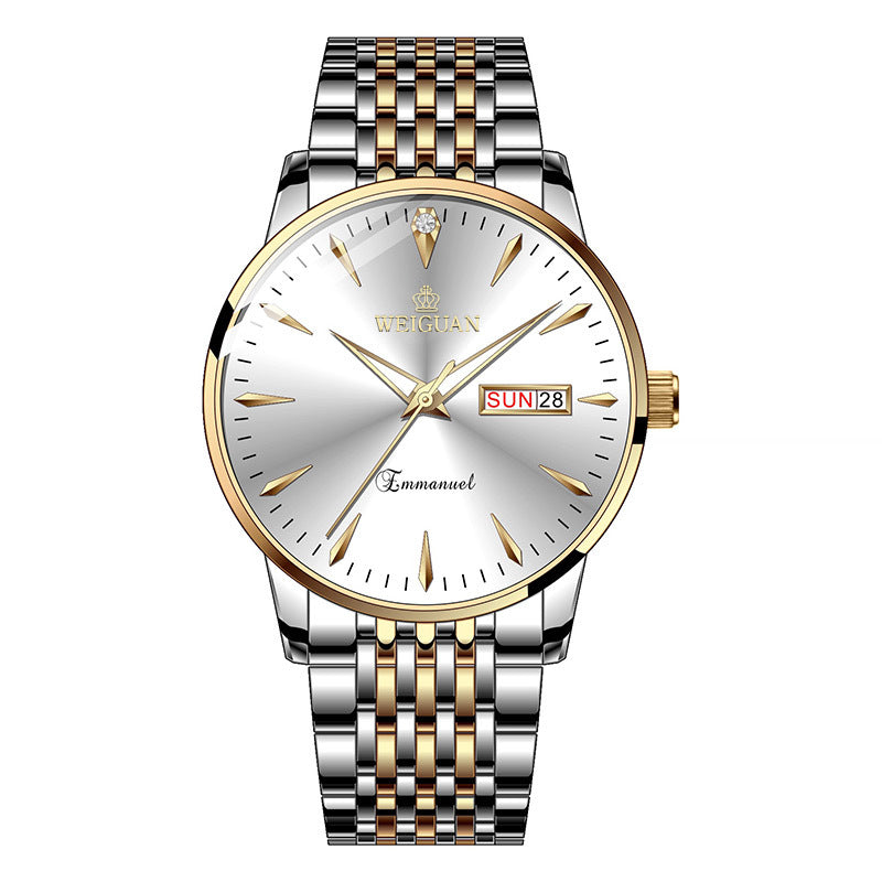 Mens Dual Calendar Quartz Watch