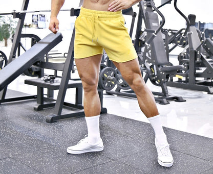 Mens Elastic Fitness Training Shorts