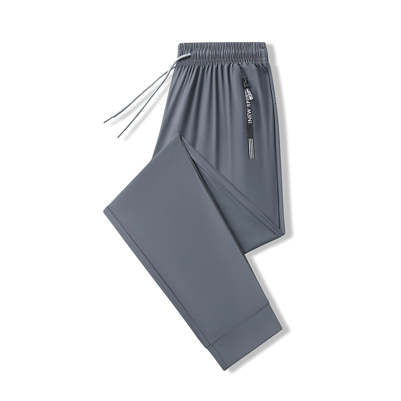Mens Elastic Straight Leg Sports Pants