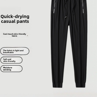 Mens Elastic Straight Leg Sports Pants