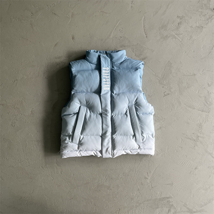 Mens Embroidered Stand Collar Vest