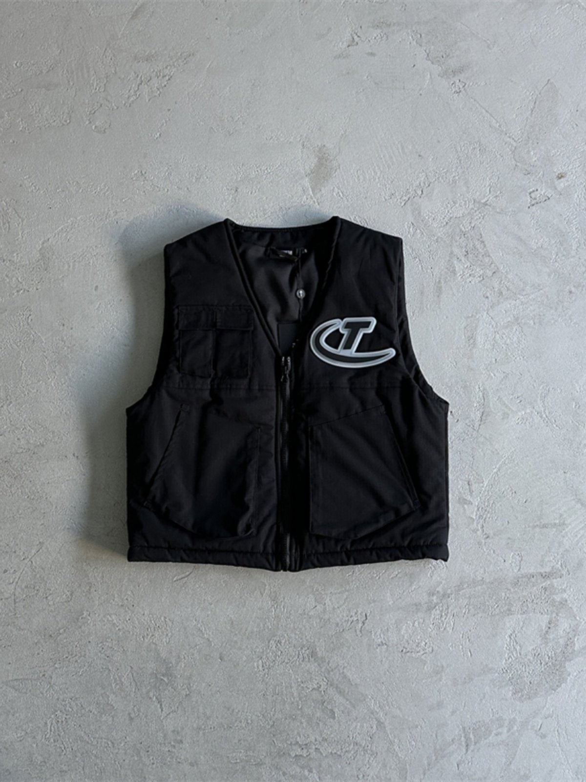 Mens Embroidered Stand Collar Vest