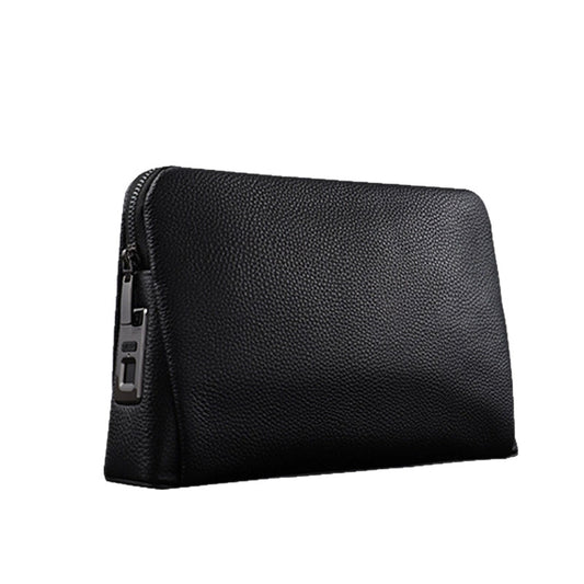 Mens Fingerprint Lock Leather Handbag
