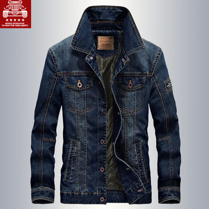 Mens Fleece-Lined Denim Cotton Jacket