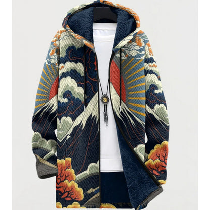 Mens Fleece Lined Hooded Cardigan Jacket