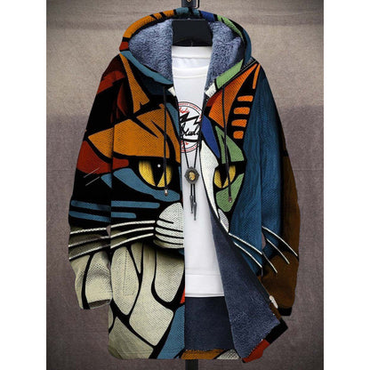 Mens Fleece Lined Hooded Cardigan Jacket