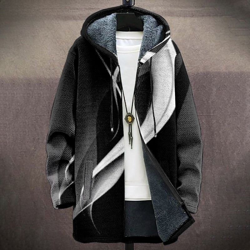 Mens Fleece Lined Hooded Cardigan Jacket