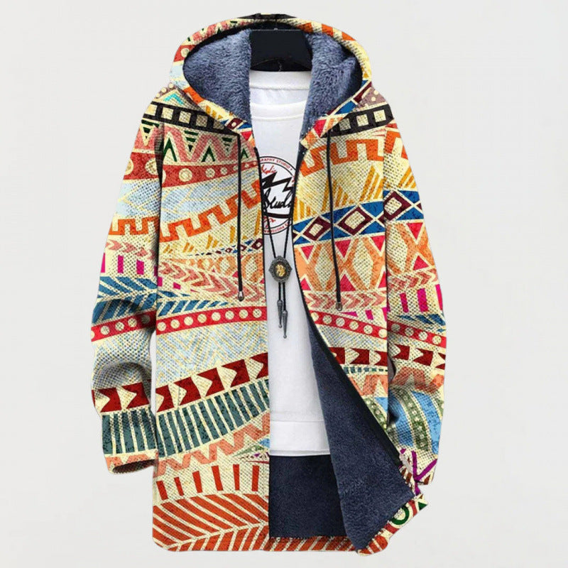 Mens Fleece Lined Hooded Cardigan Jacket