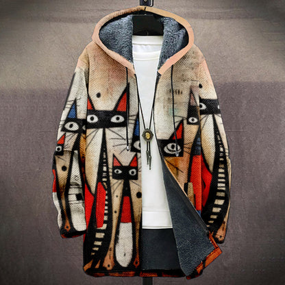 Mens Fleece Lined Hooded Cardigan Jacket