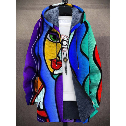 Mens Fleece Lined Hooded Cardigan Jacket