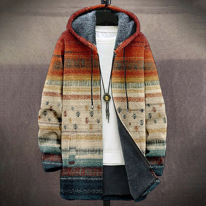 Mens Fleece Lined Hooded Cardigan Jacket