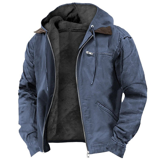 Mens Fleece Lined Hooded Jacket