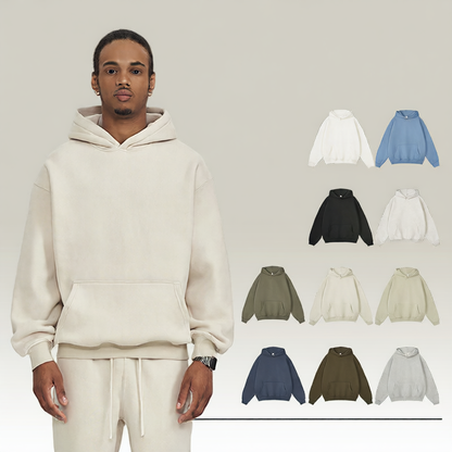 Mens Fleece-Lined Oversize Hooded Sweatshirt