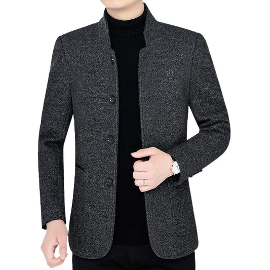 Mens Fleece Lined Wool Blend Coat