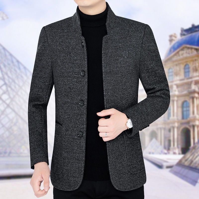 Mens Fleece Lined Wool Jacket