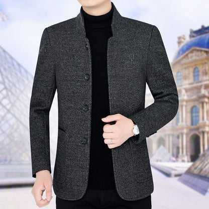 Mens Fleece Lined Wool Jacket