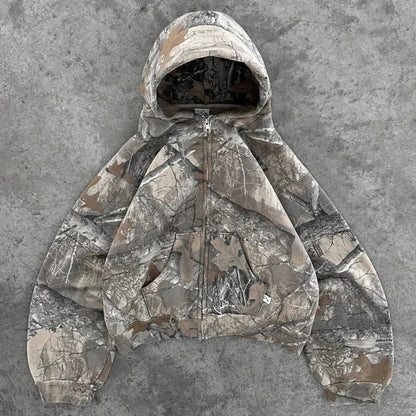 Mens Fleece Lined Zip Up Hooded Sweatshirt