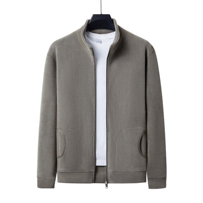 Mens Fleece Stand Collar Jacket