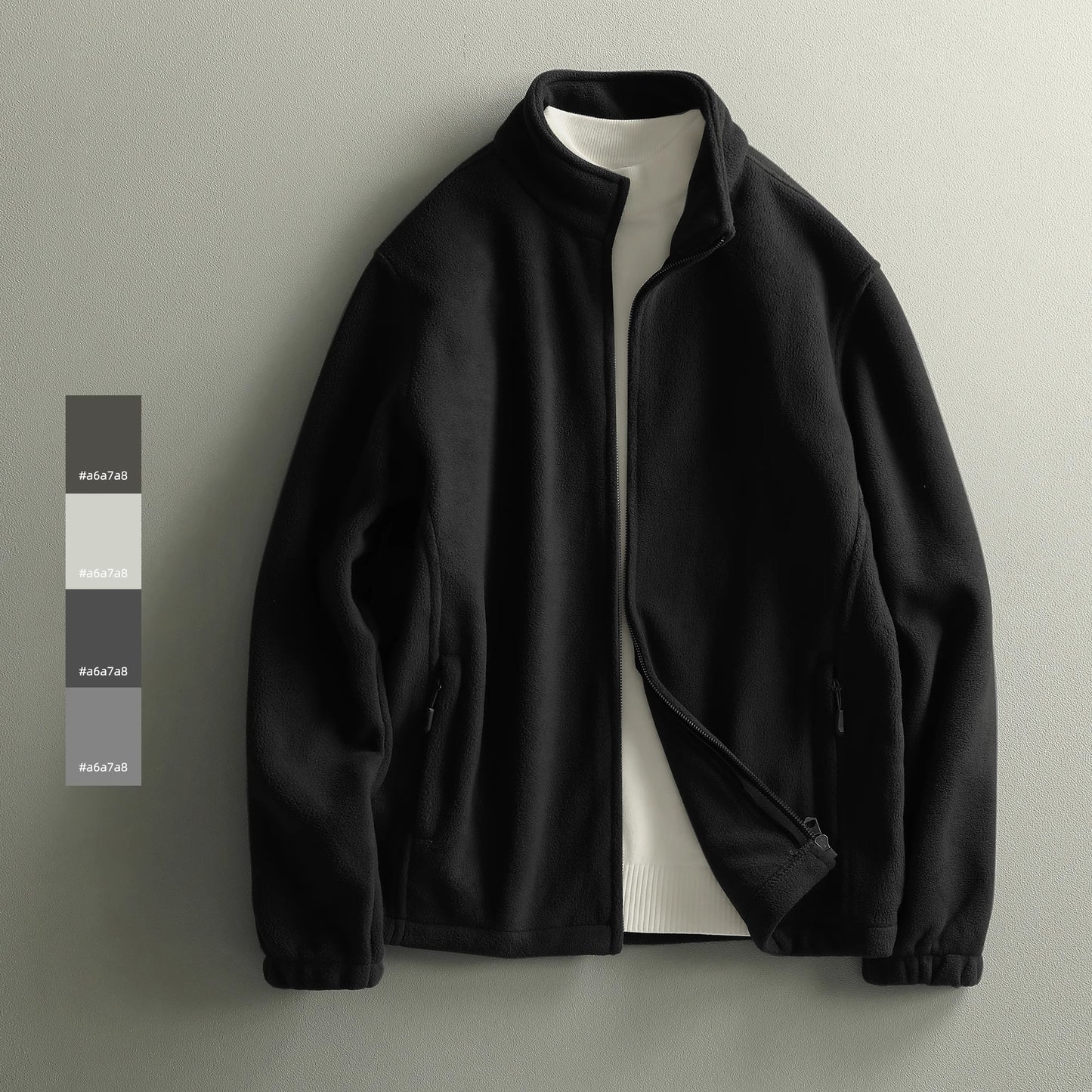 Mens Fleece Stand Collar Jacket