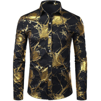 Mens Floral Print Long Sleeve Shirt