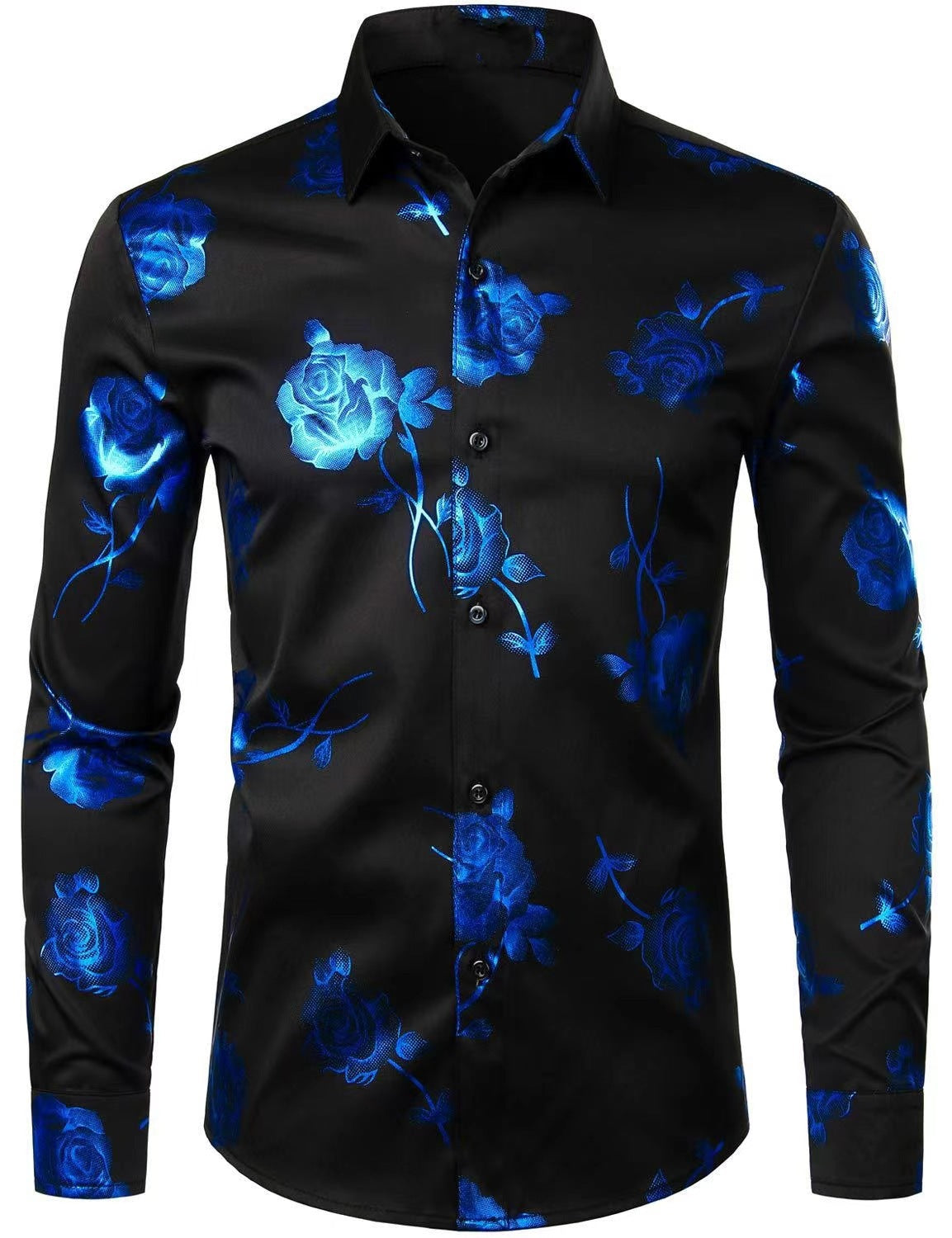 Mens Floral Print Long Sleeve Shirt