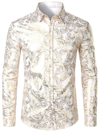 Mens Floral Print Long Sleeve Shirt