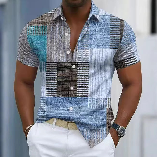 Mens Floral Print Short Sleeve Shirt