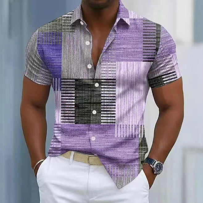 Mens Floral Print Short Sleeve Shirt