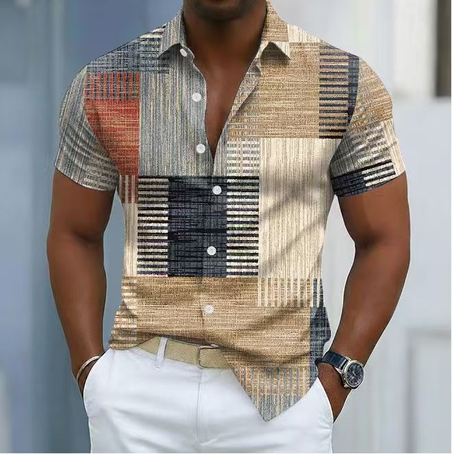 Mens Floral Print Short Sleeve Shirt