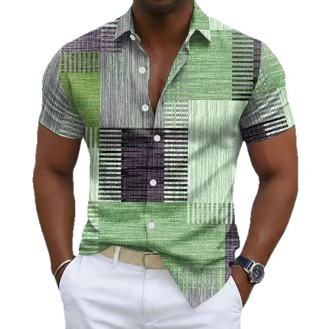 Mens Floral Print Short Sleeve Shirt