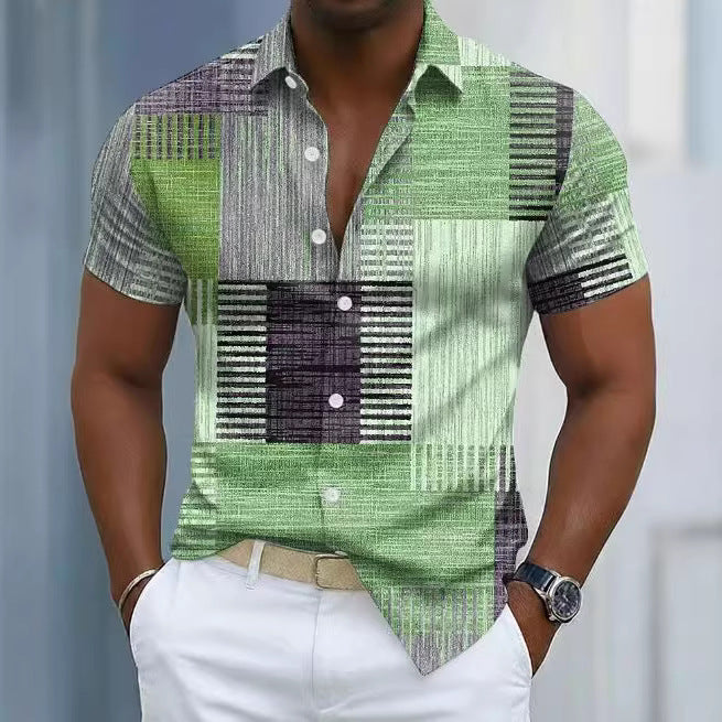 Mens Floral Print Short Sleeve Shirt
