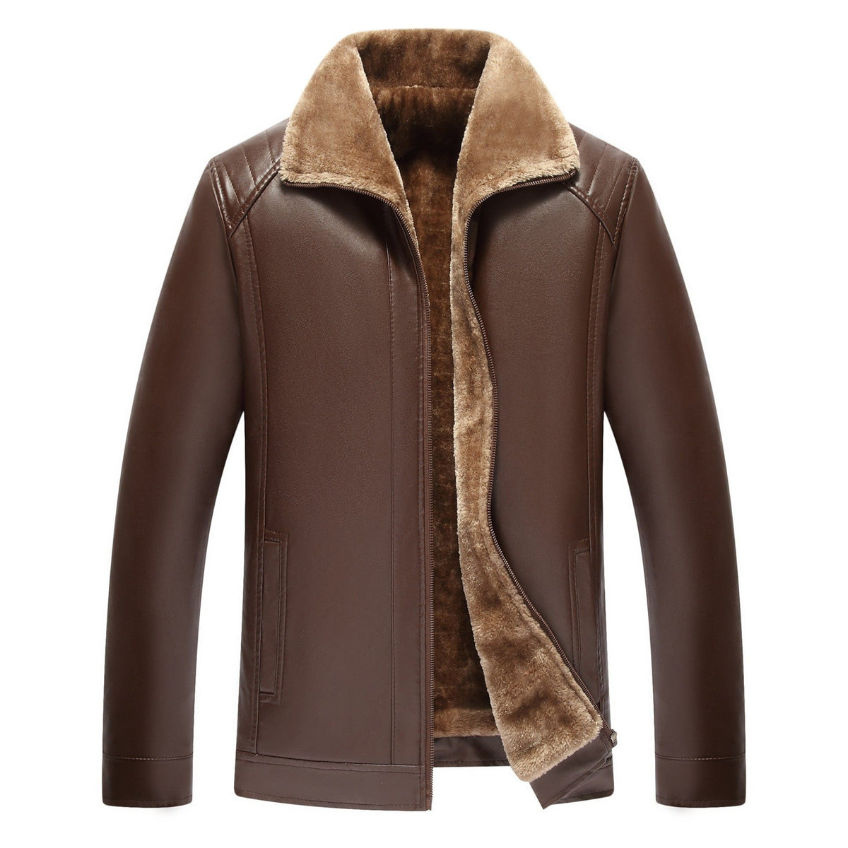 Mens Fur Lined Leather Jacket