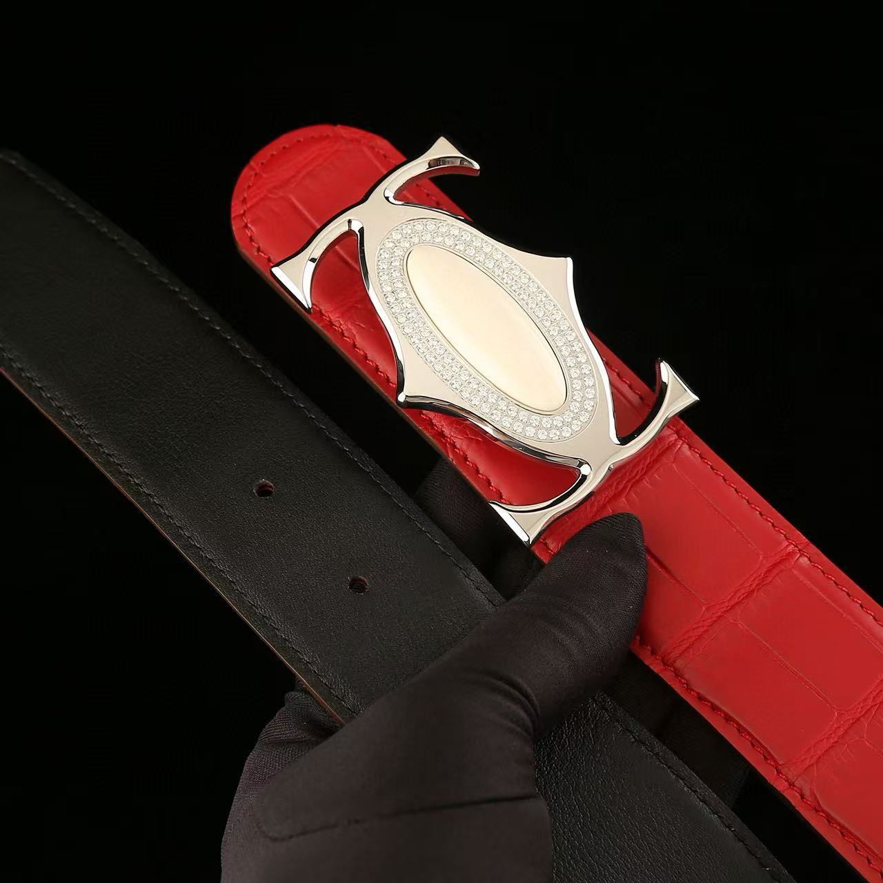 Mens Genuine Leather Belt with Metal Buckle